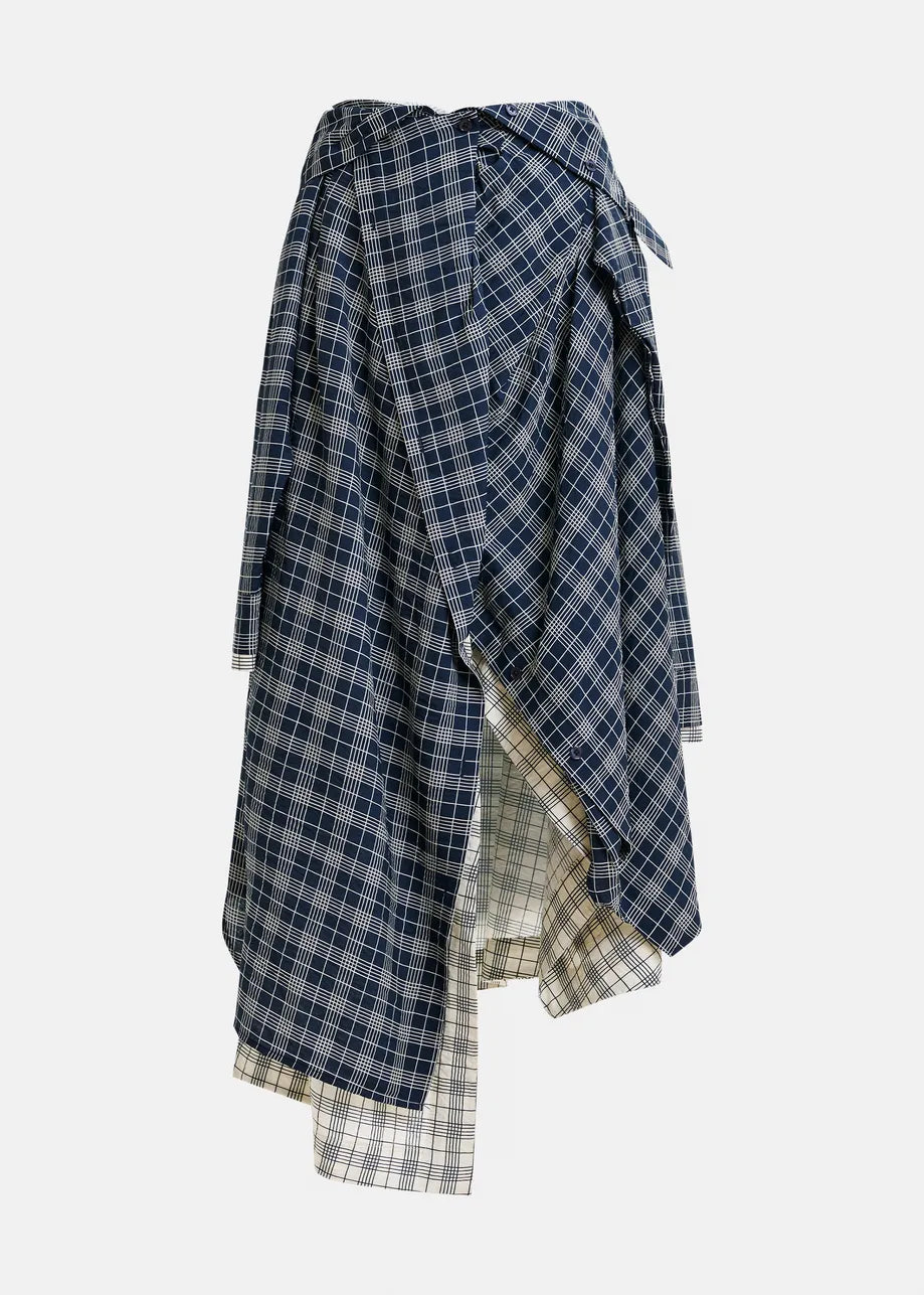 Essentiel antwerp ixchel contrast skirt - navy & white