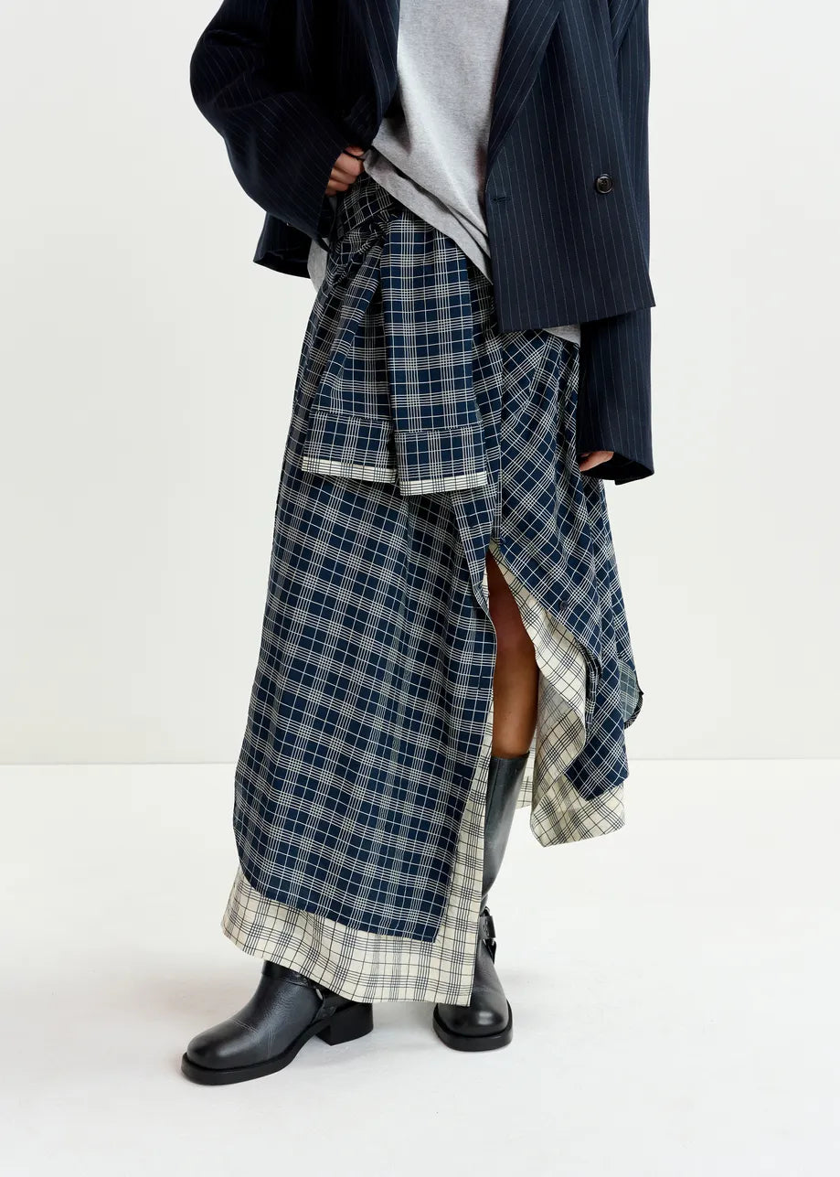 Essentiel antwerp ixchel contrast skirt - navy & white