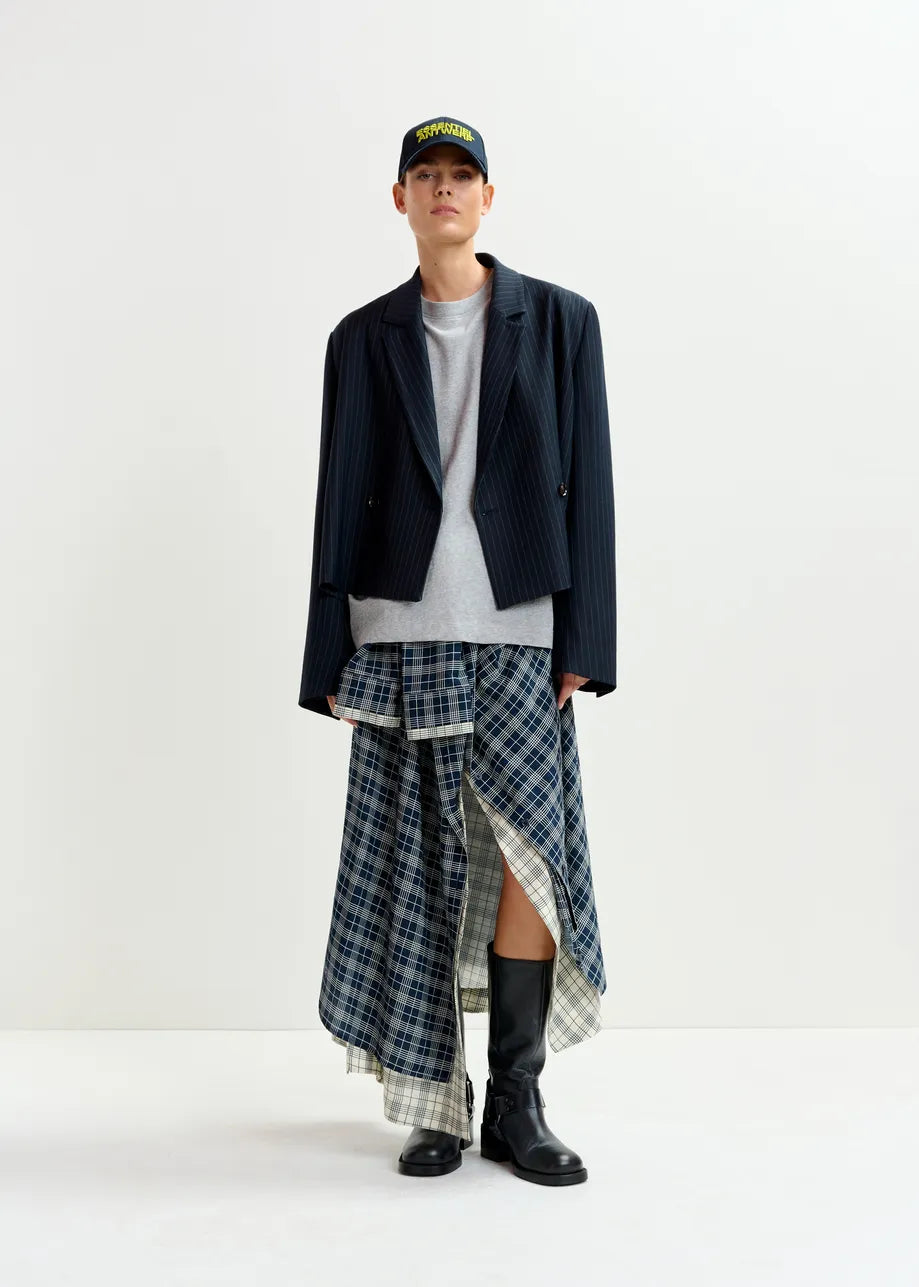 Essentiel antwerp ixchel contrast skirt - navy & white