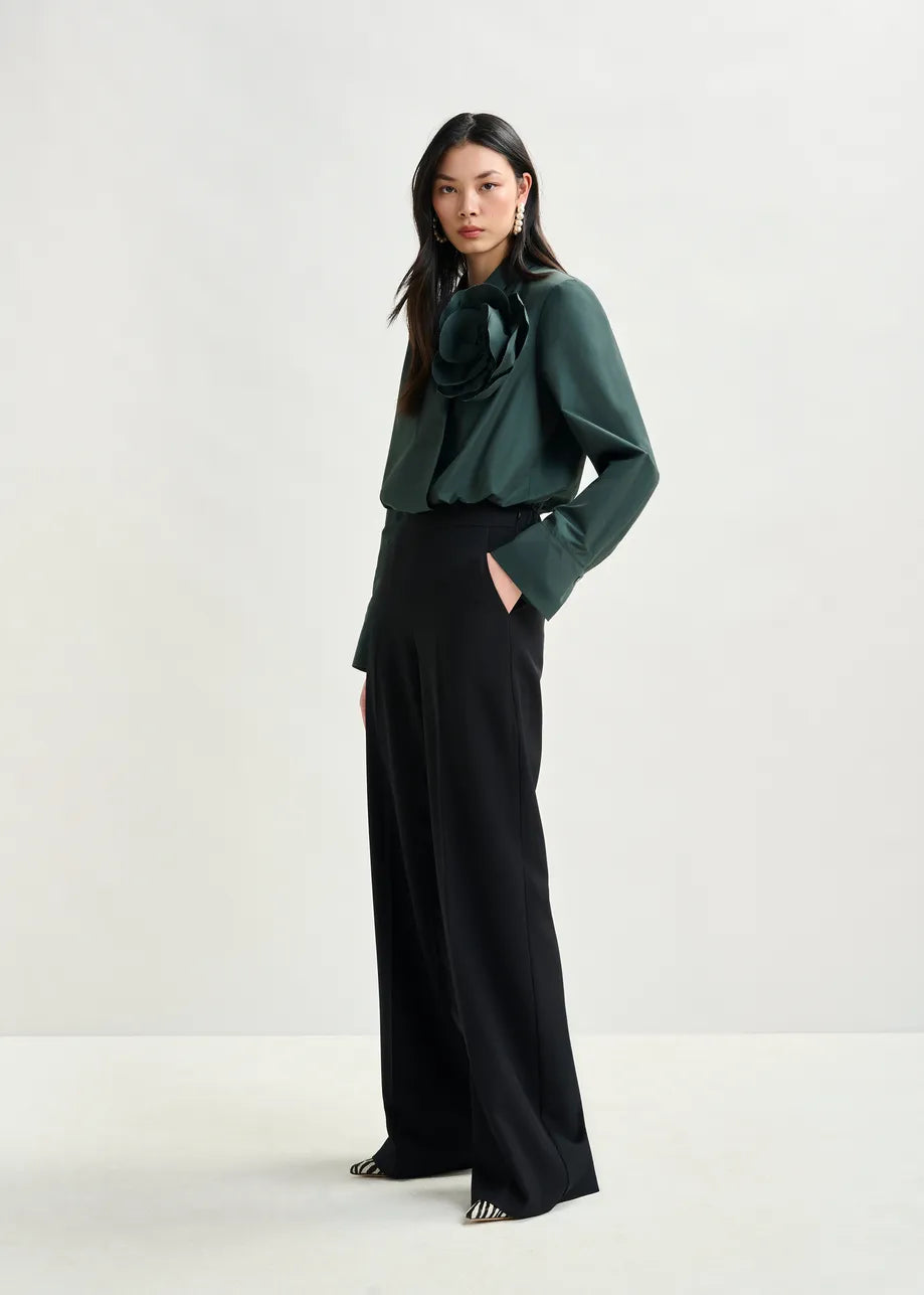Essentiel antwerp izi wide leg trousers - black Trousers