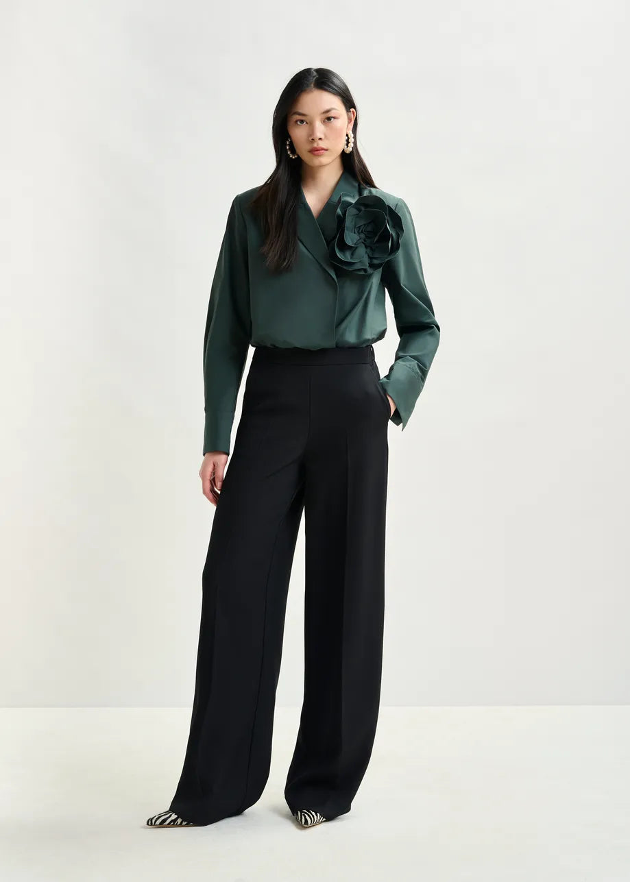 Essentiel antwerp izi wide leg trousers - black Trousers