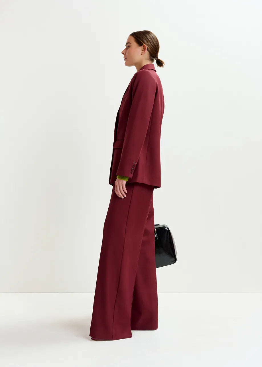 Essentiel antwerp izi wide leg trousers - burgundy Trousers