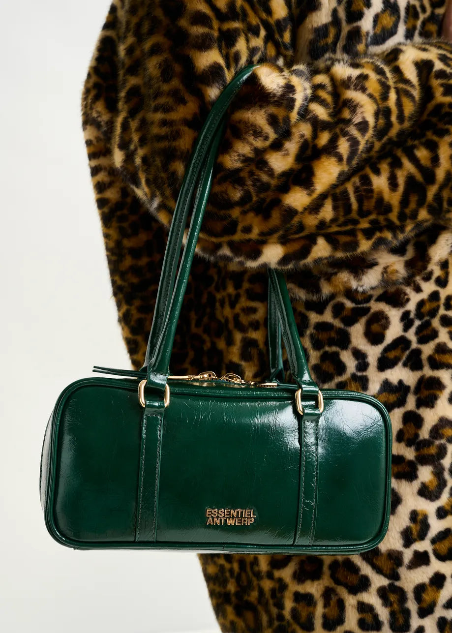 Essentiel antwerp izodiac glossy shoulder baguette bag dark