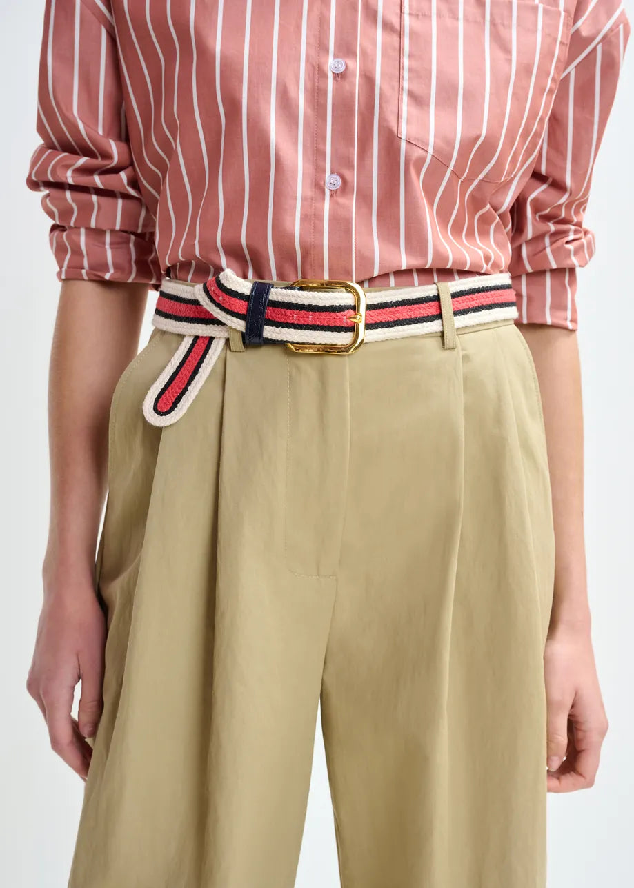 Essentiel antwerp jedance striped belt with gold-tone