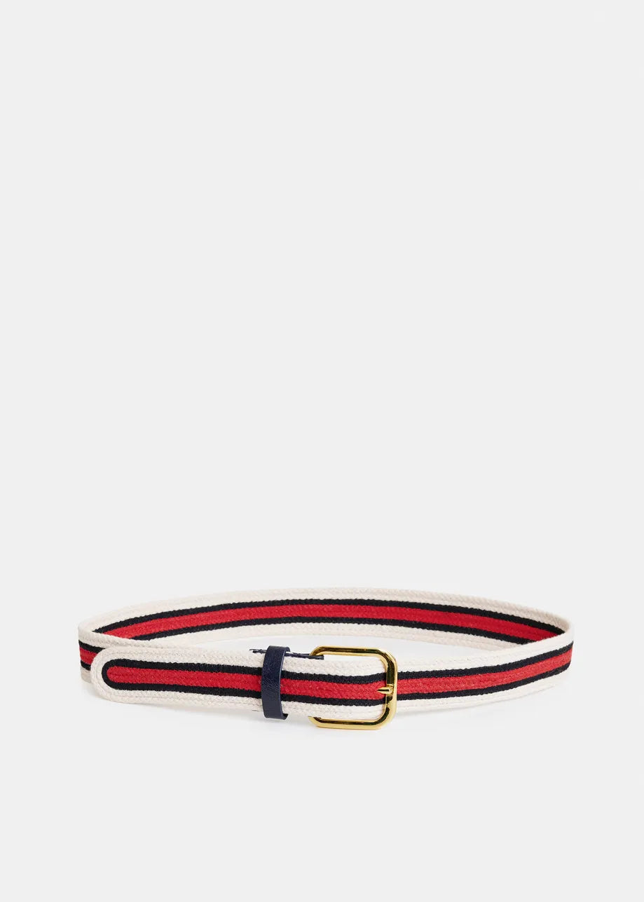 Essentiel antwerp jedance striped belt with gold-tone