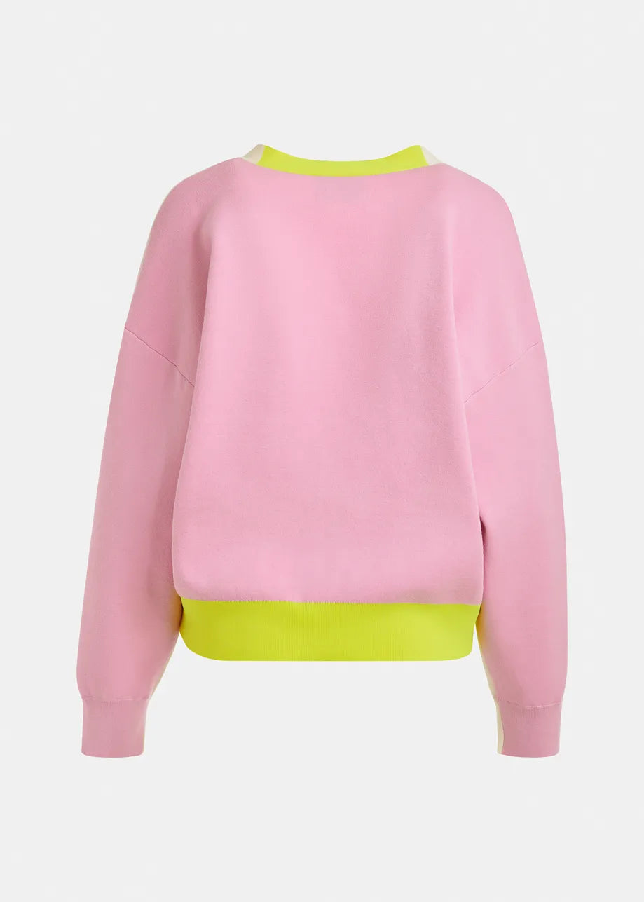 Essentiel antwerp jicolor colourblock fine-knit cardigan