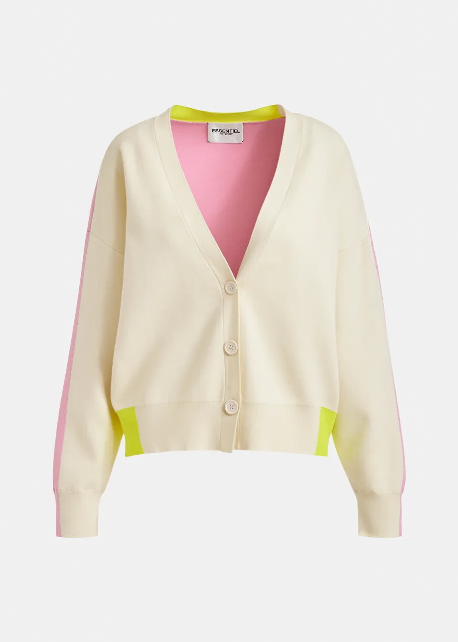 Essentiel antwerp jicolor colourblock fine-knit cardigan