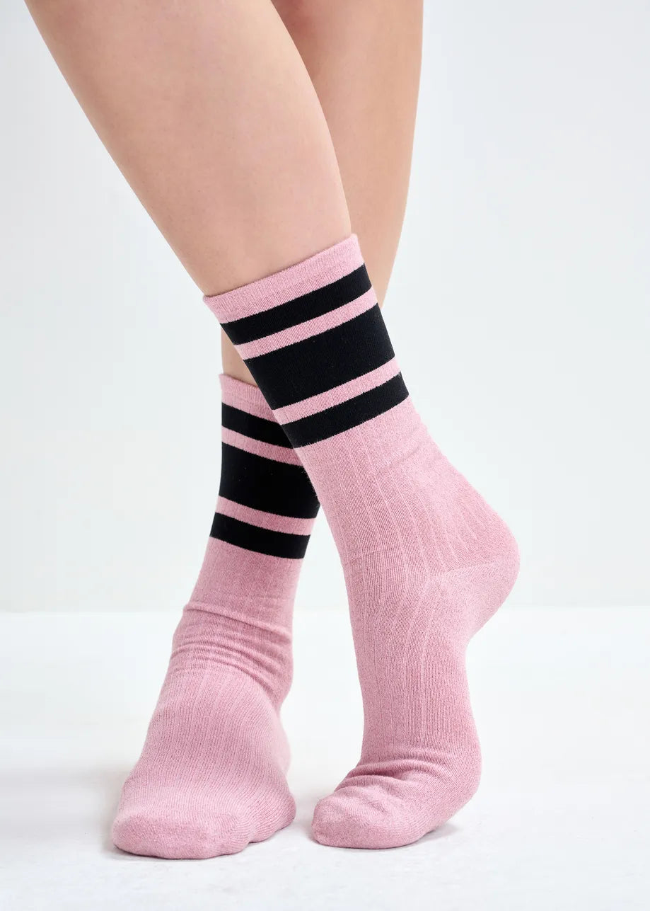 Essentiel antwerp jinnie rib-knitted socks with stripes
