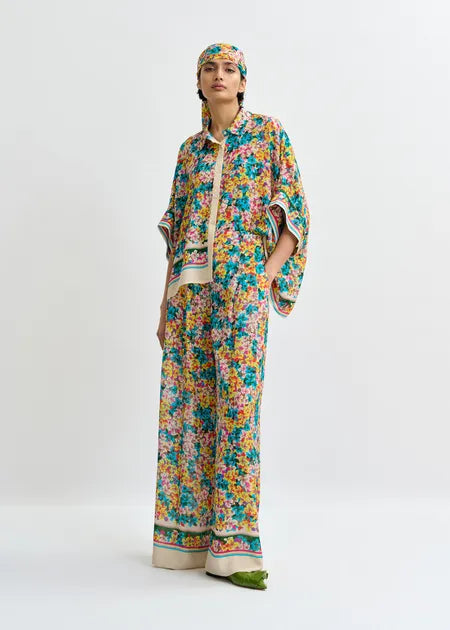 Essentiel antwerp jirt oversized silk-blend floral-print