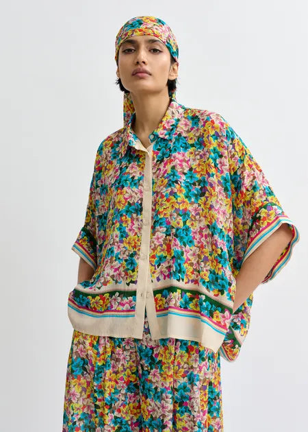 Essentiel antwerp jirt oversized silk-blend floral-print