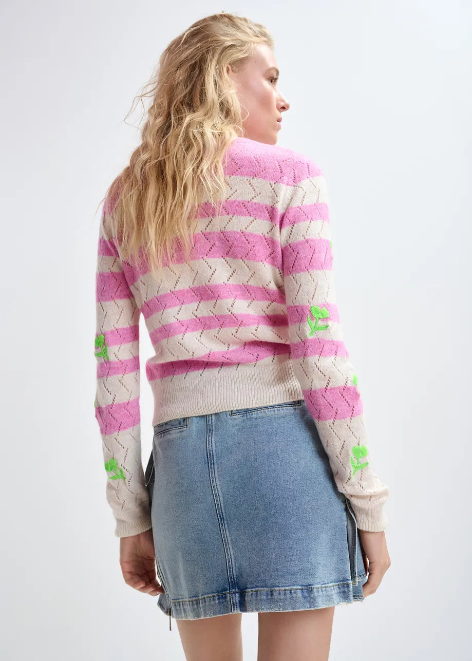 Essentiel antwerp jivine striped intarsia-knitted sweater