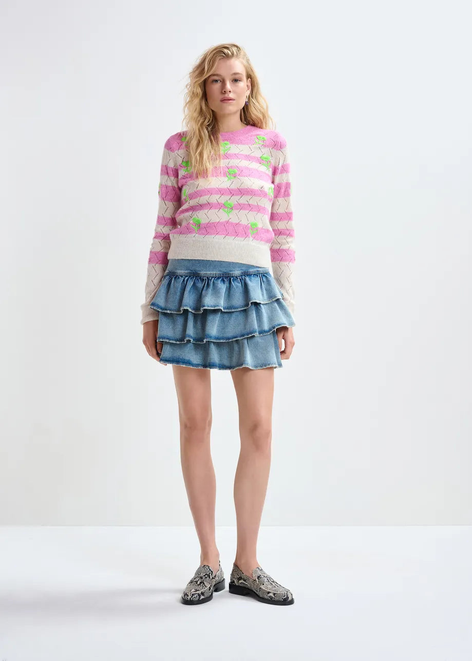 Essentiel antwerp jivine striped intarsia-knitted sweater