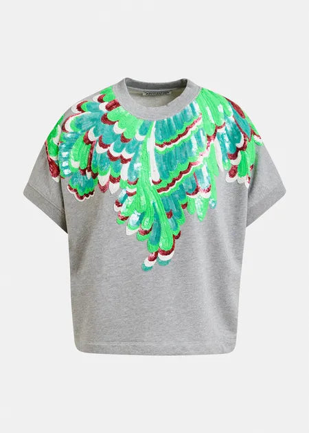 Essentiel antwerp jolies cotton sweatshirt with feather