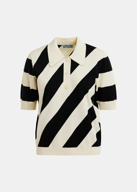 Essentiel antwerp joram striped polo with embellished