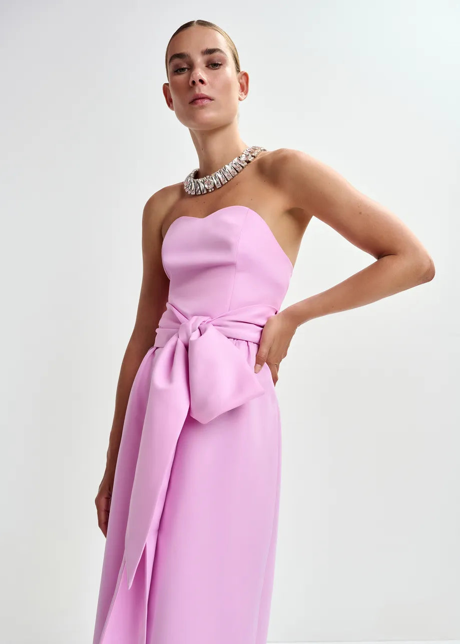 Essentiel antwerp juror strapless midi dress with wrap-belt
