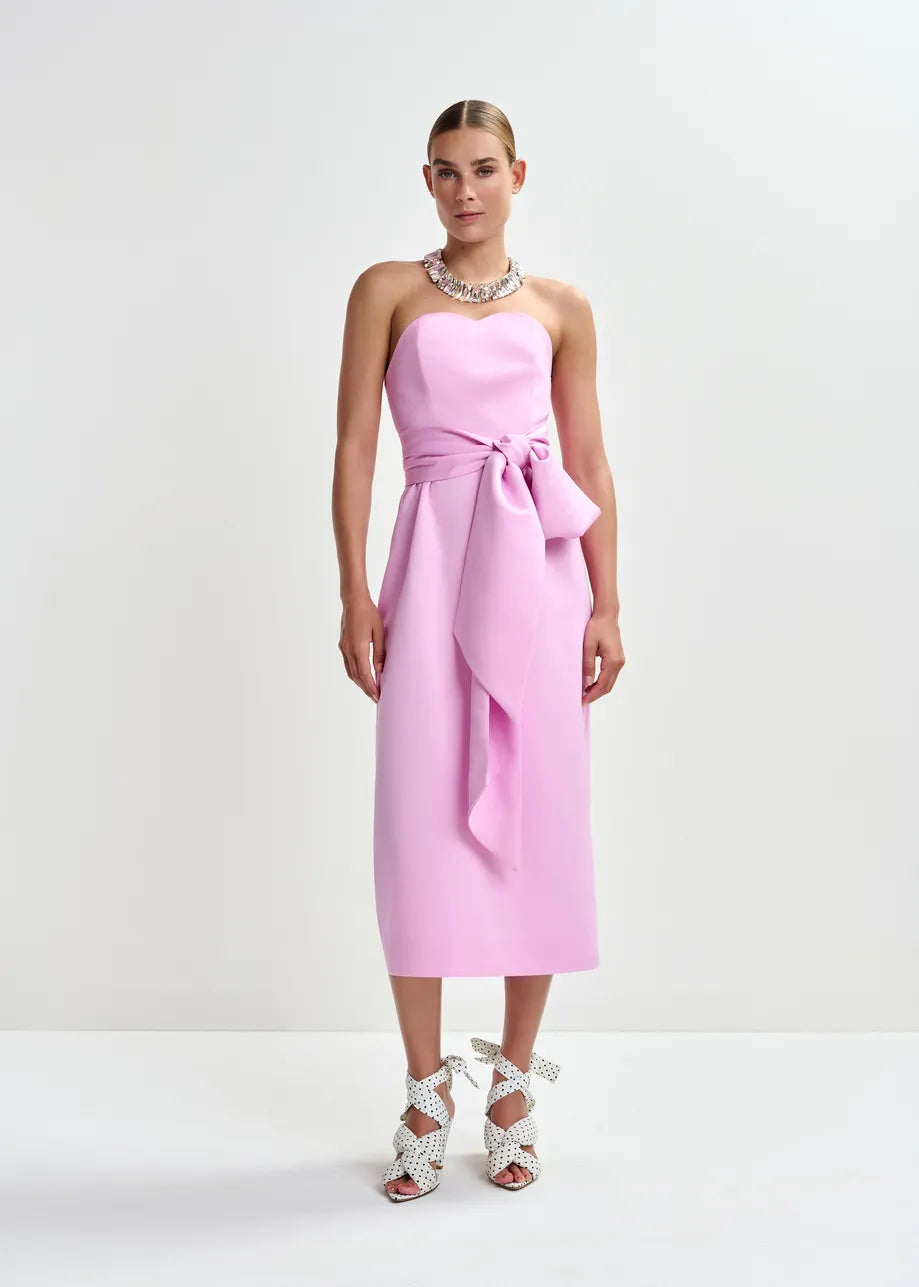 Essentiel antwerp juror strapless midi dress with wrap-belt