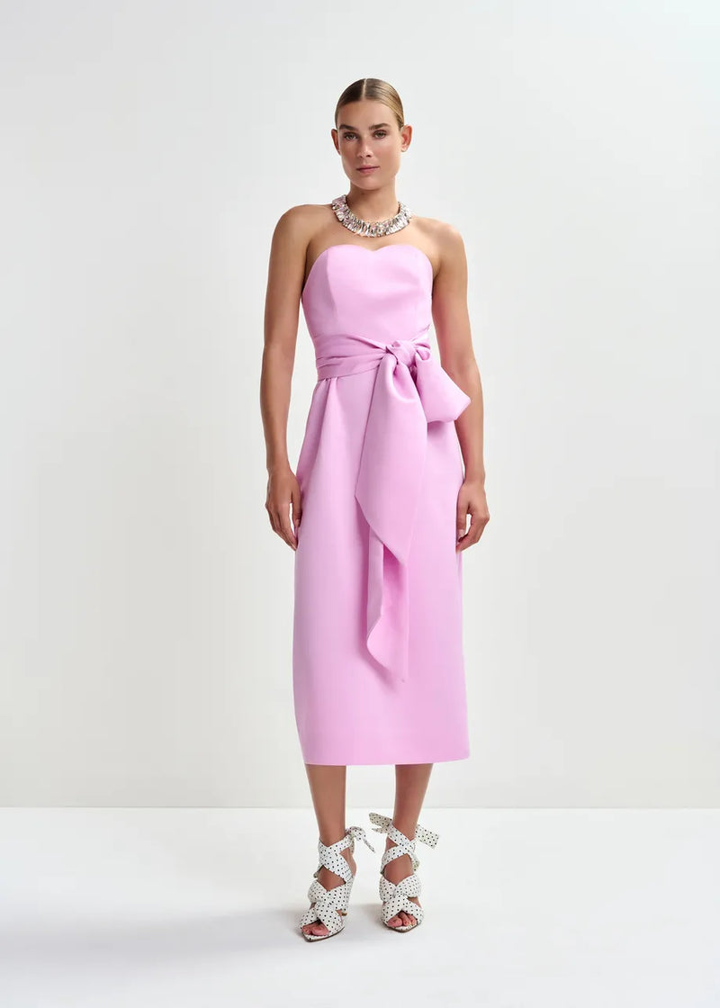 Essentiel antwerp juror strapless midi dress with wrap-belt