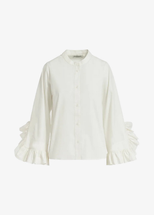 Famke ruffle sleeve shirt - off white Shirts & Blouses