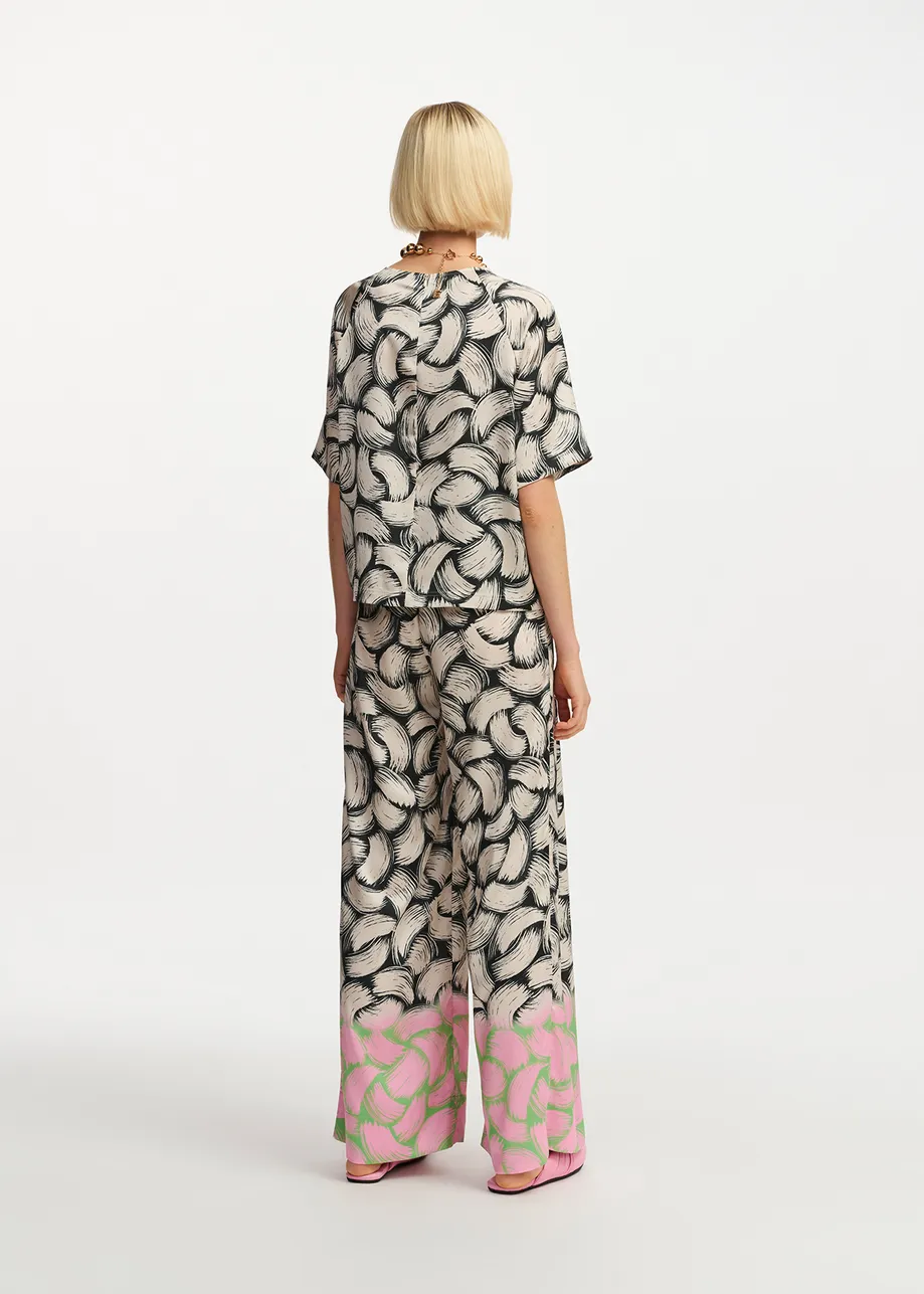 Firm abstract - print wide - leg pants Trousers ESSENTIEL