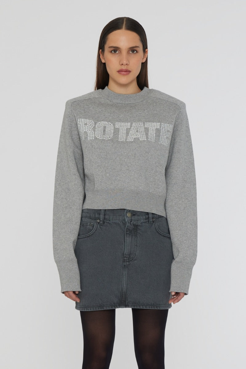 Firm knit cropped jumper - lunar rock Jumpers ROTATE -