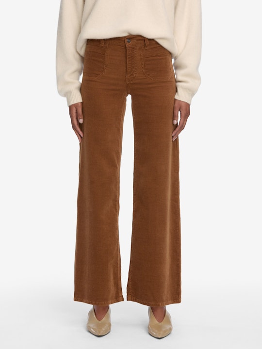 Frame le slim palazzo modernist pocket corduroy maple brown