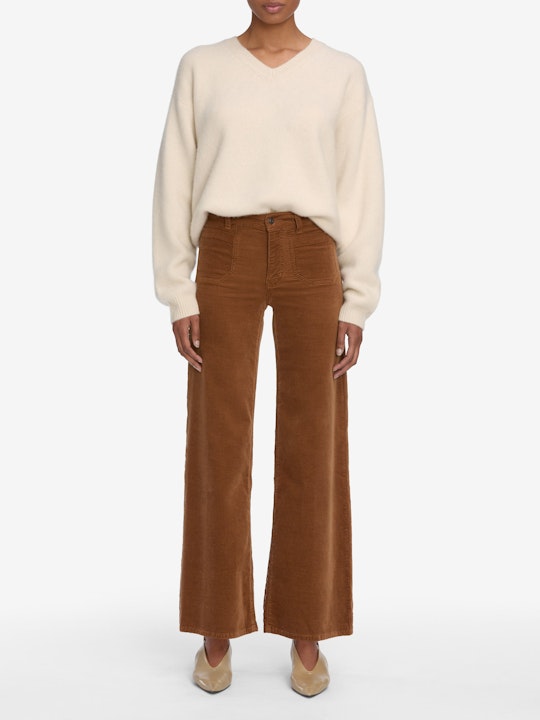 Frame le slim palazzo modernist pocket corduroy maple brown