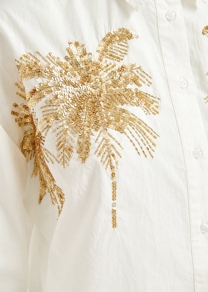 Fresh embellished shirt - off white gold Shirts & Blouses