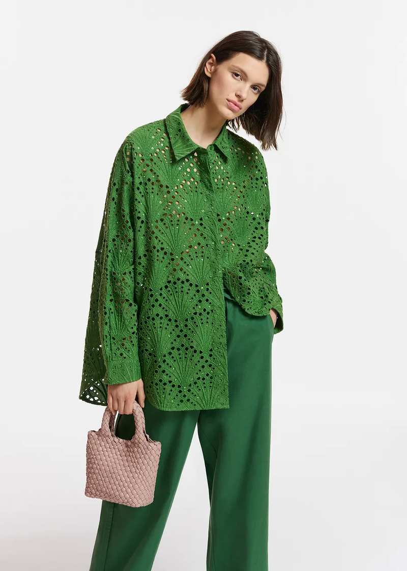 Fummer broderie anglaise shirt - emerald Shirts & Blouses
