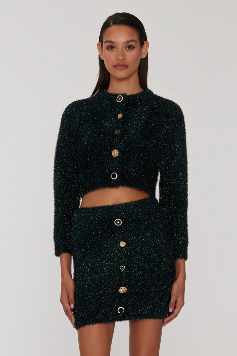 Glitter knit cardigan - ponderosa pine Cardigans ROTATE -