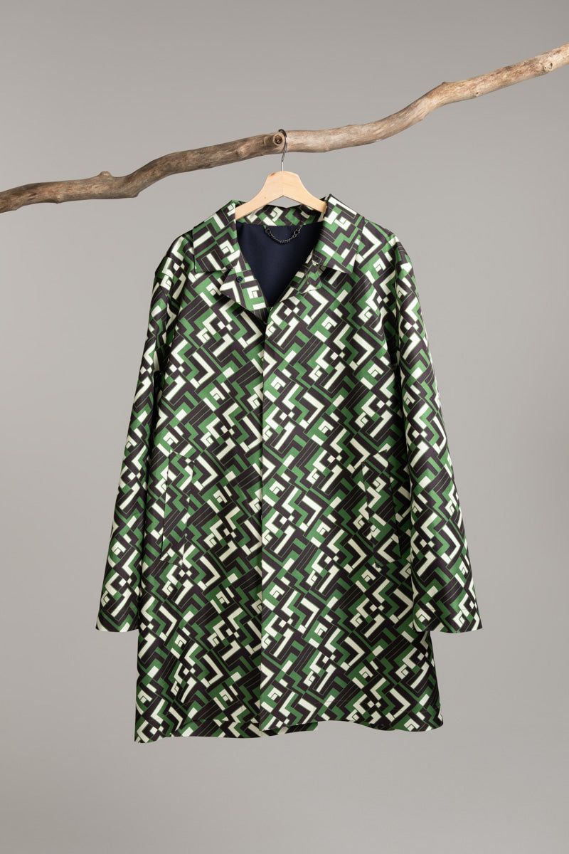 Hancock x Liberty – 100% Silk Coat with Diamond Print – Handmade in Scotland