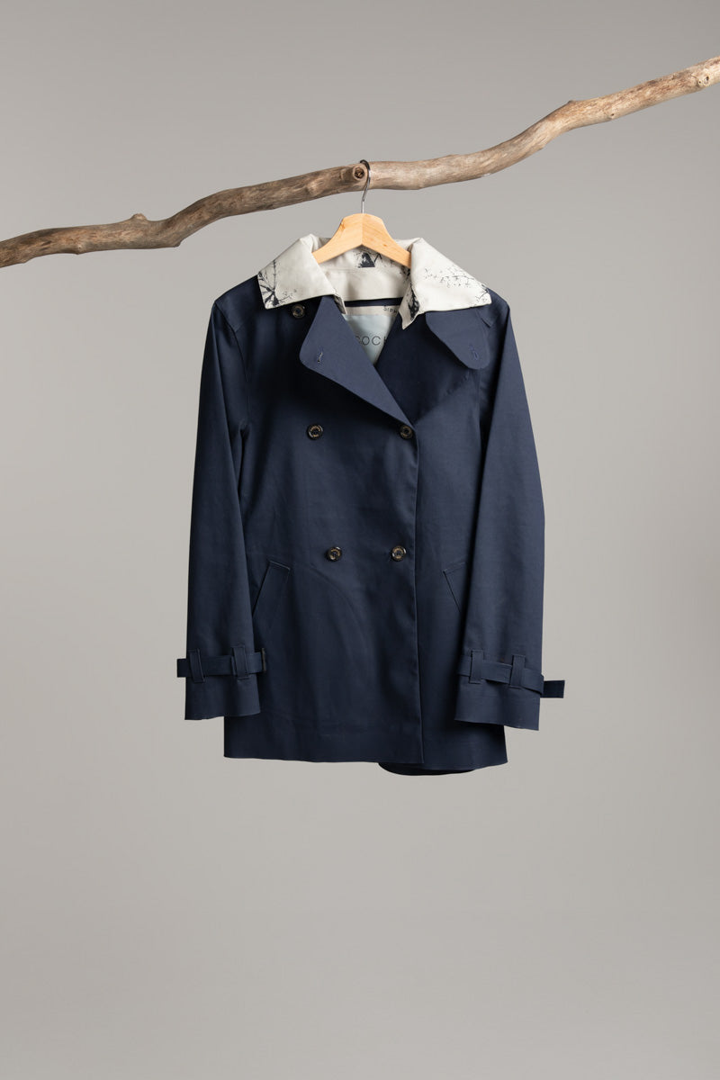 Double Breasted Jacket | Navy / Hancock Print – Handmade in Scotland, Hancock Archive