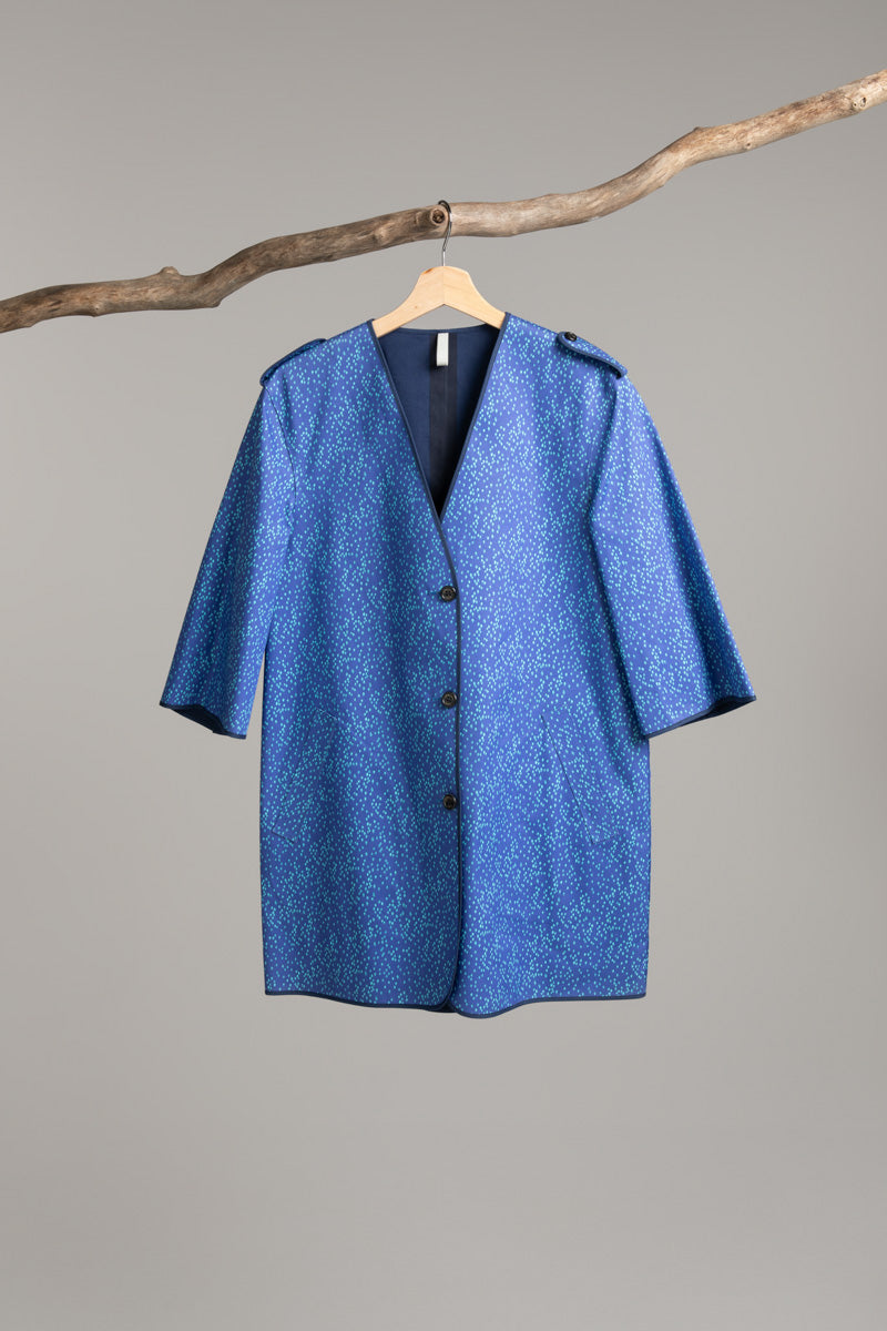 Half Sleeve Overall | Navy Liberty Print – Handmade in Scotland, Hancock Archive