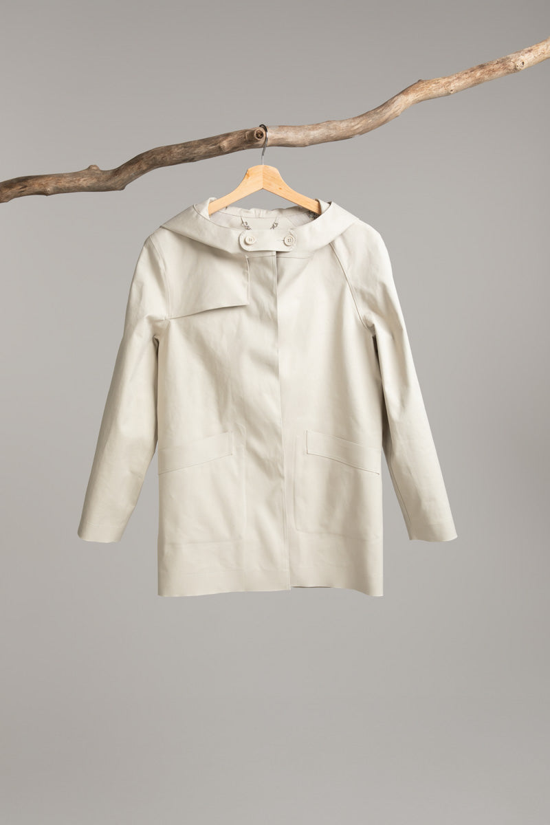 Hooded Jacket | Mastic / Globe Print – Handmade in Scotland, Hancock Archive