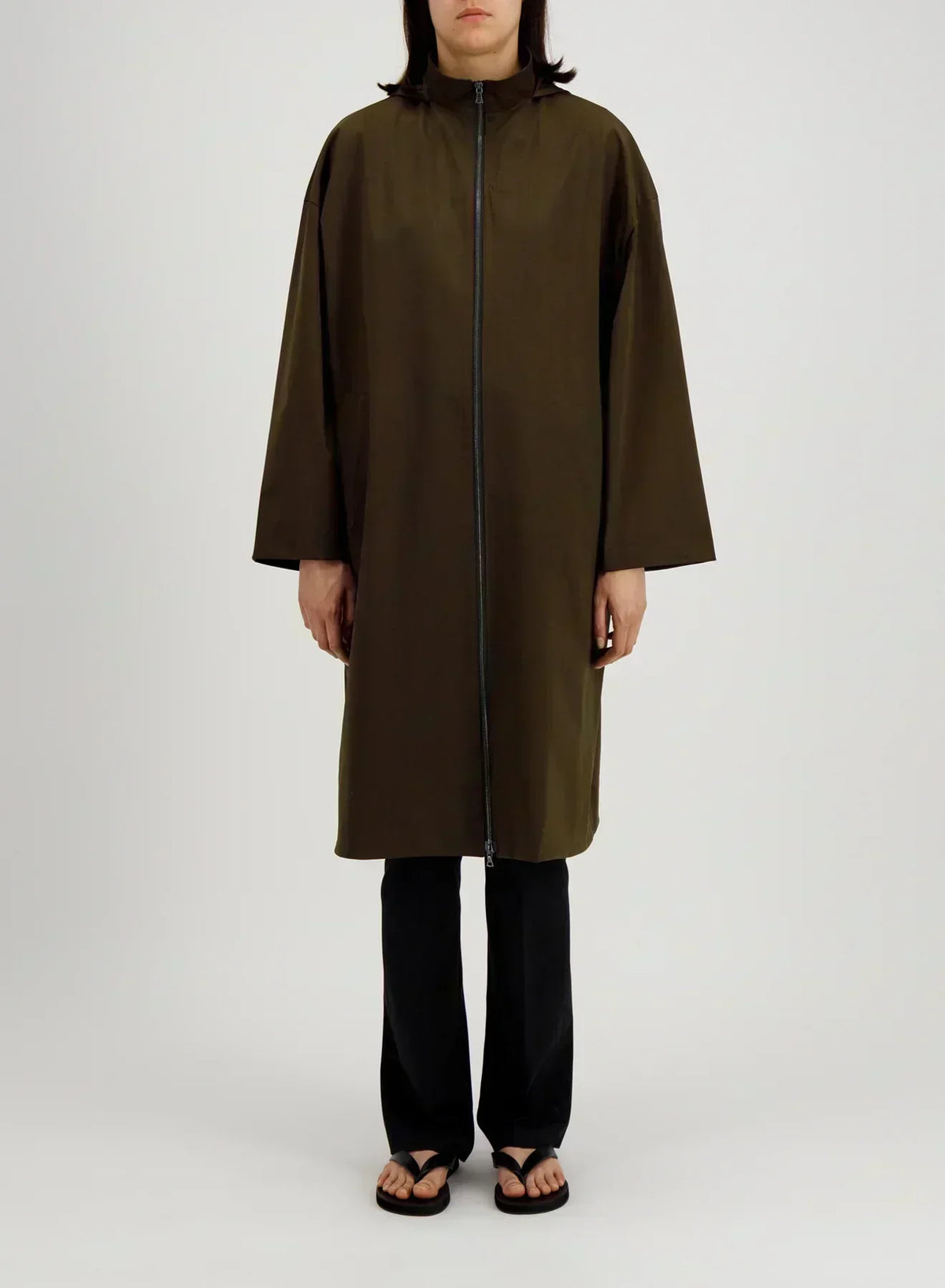 Harris wharf hooded raincoat in light technic Rain Jackets