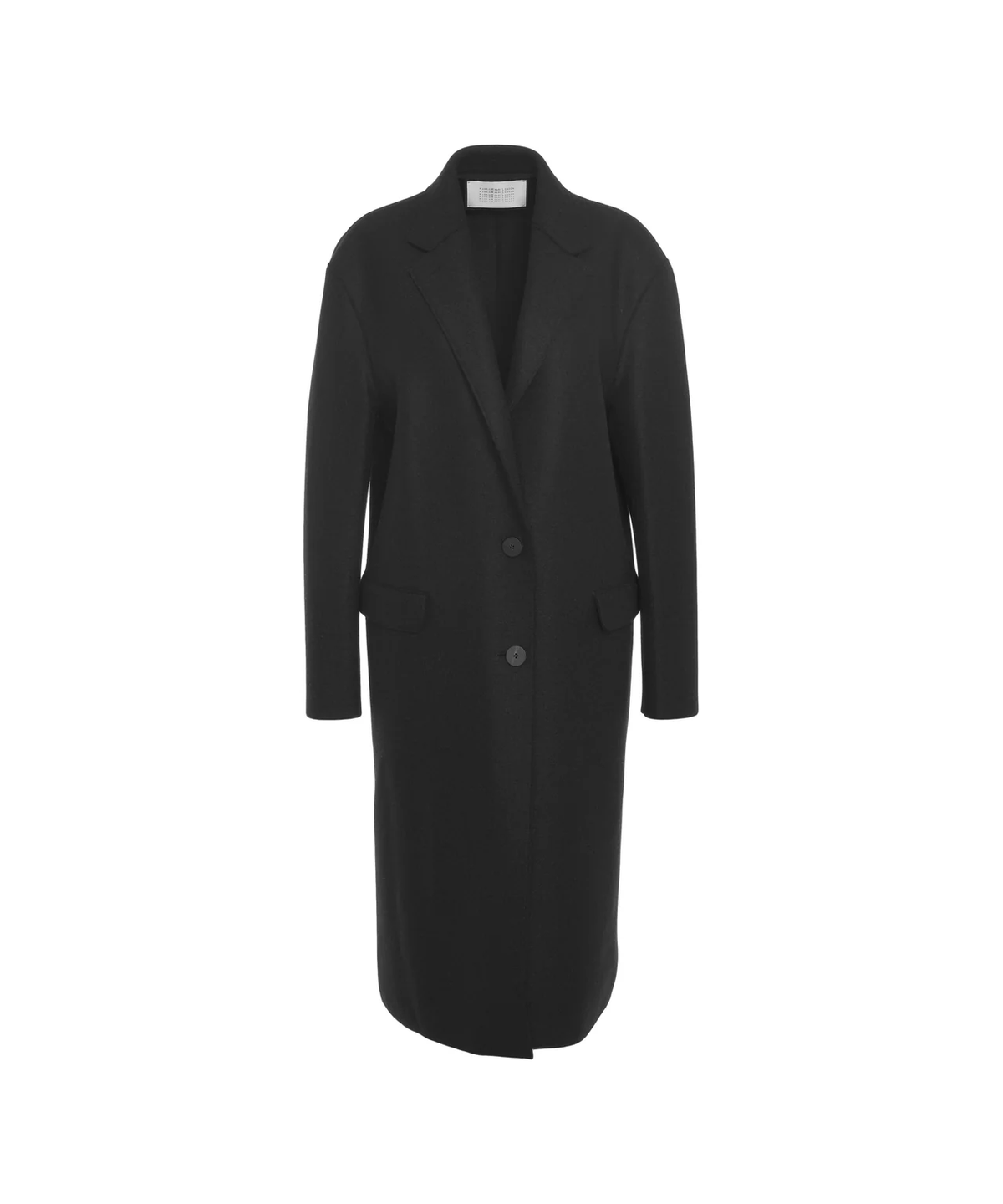 Harris wharf overcoat in pressed wool - black Tailored