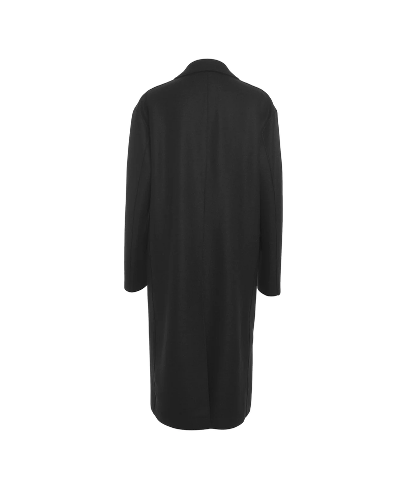 Harris wharf overcoat in pressed wool - black Tailored