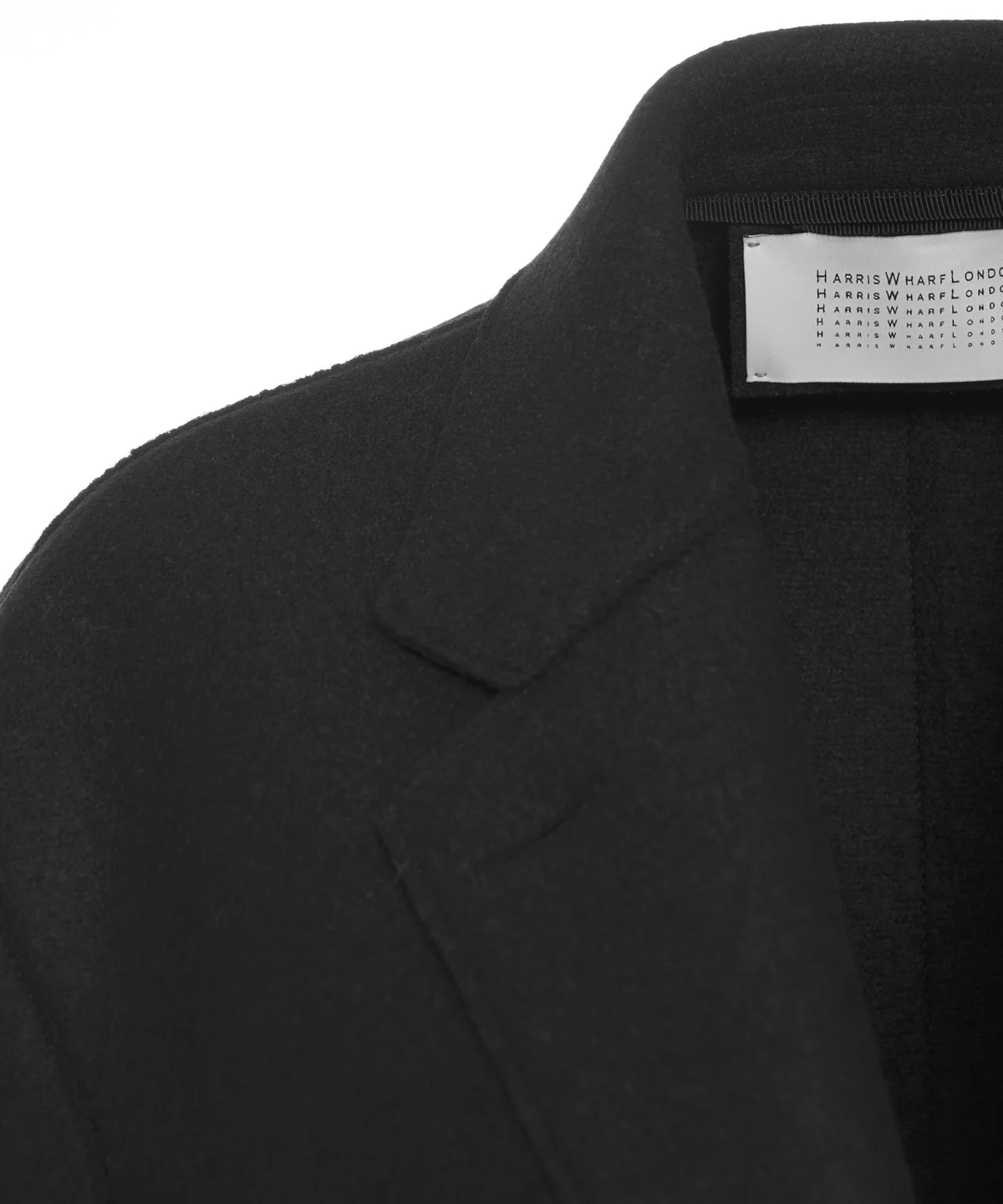 Harris wharf overcoat in pressed wool - black Tailored