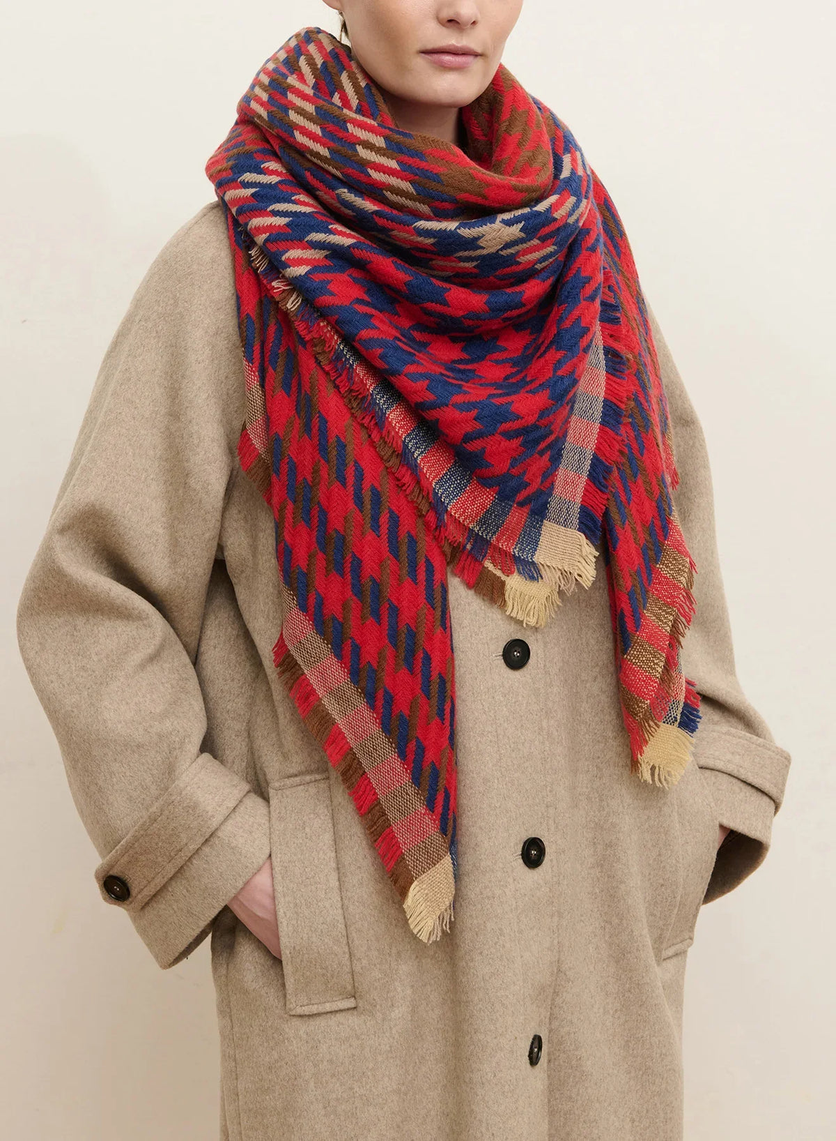 Jane carr houndstooth square in cashmere blend Scarves Jane