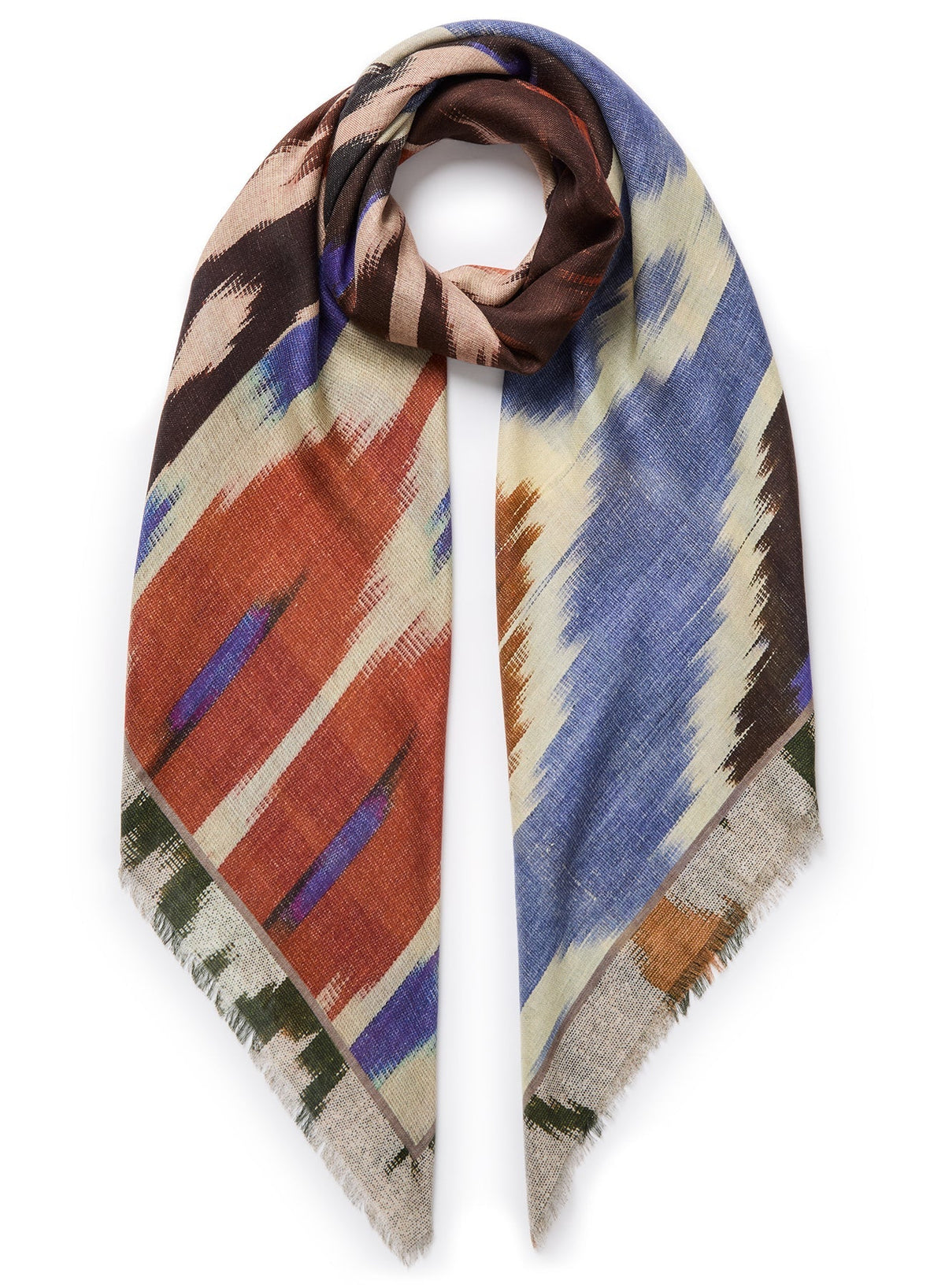 Jane carr ikat square - ginger Scarves Jane Carr
