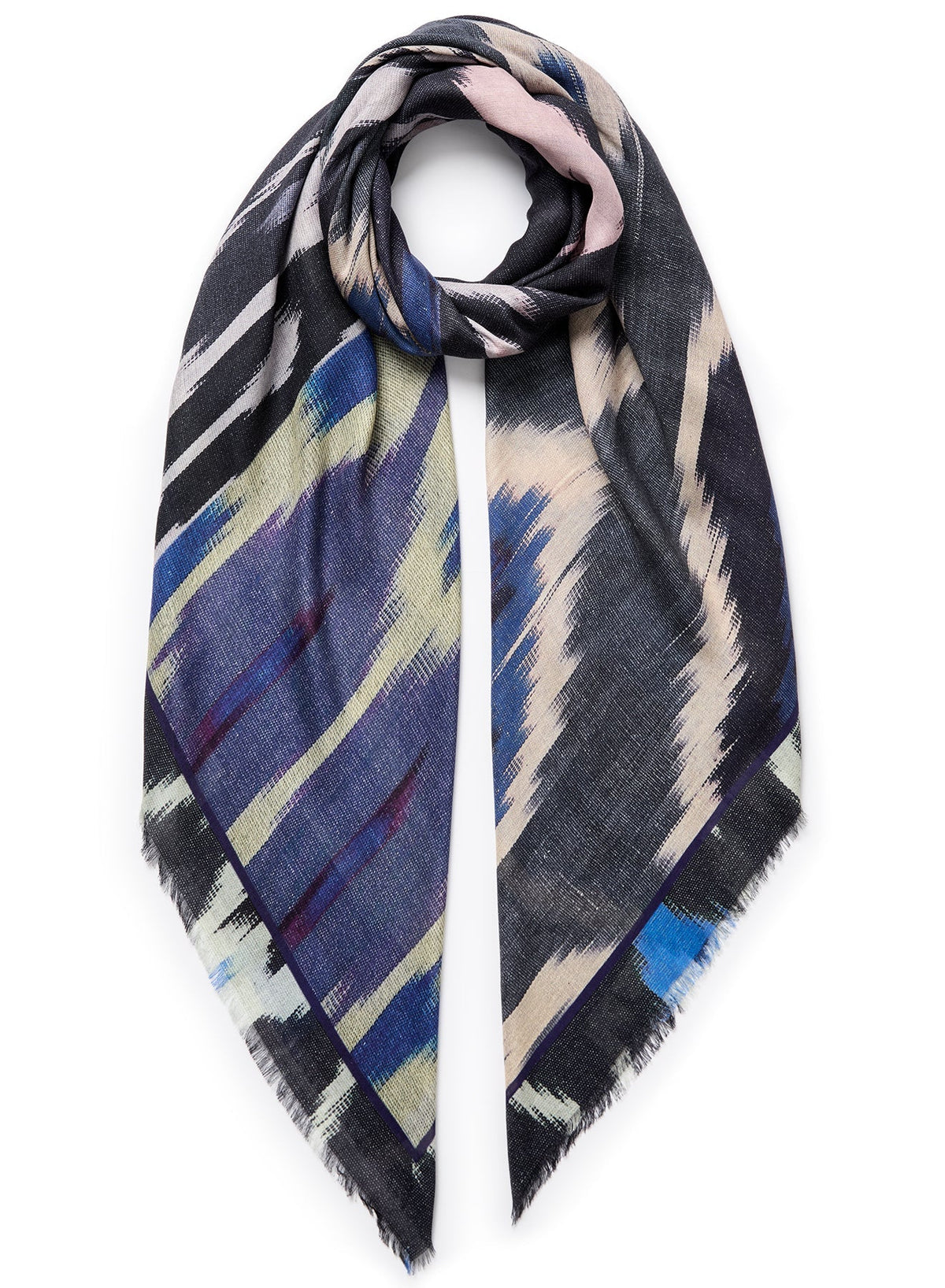 Jane carr ikat square - vintage indigo Scarves Jane Carr