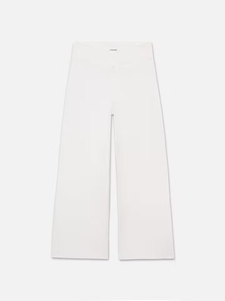 Jetset wide leg crop - white Trousers Frame