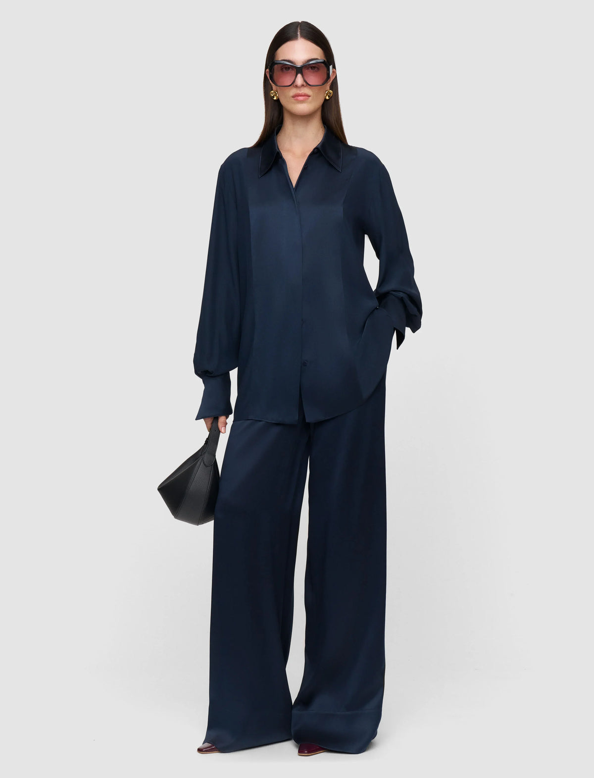 Joseph childs silk satin blouse - indigo Blouse Joseph