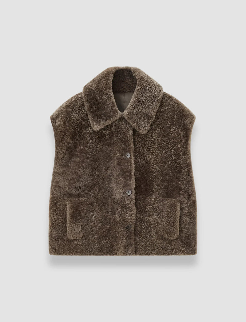 Joseph molin reversible shearling gilet mushroom Gilets