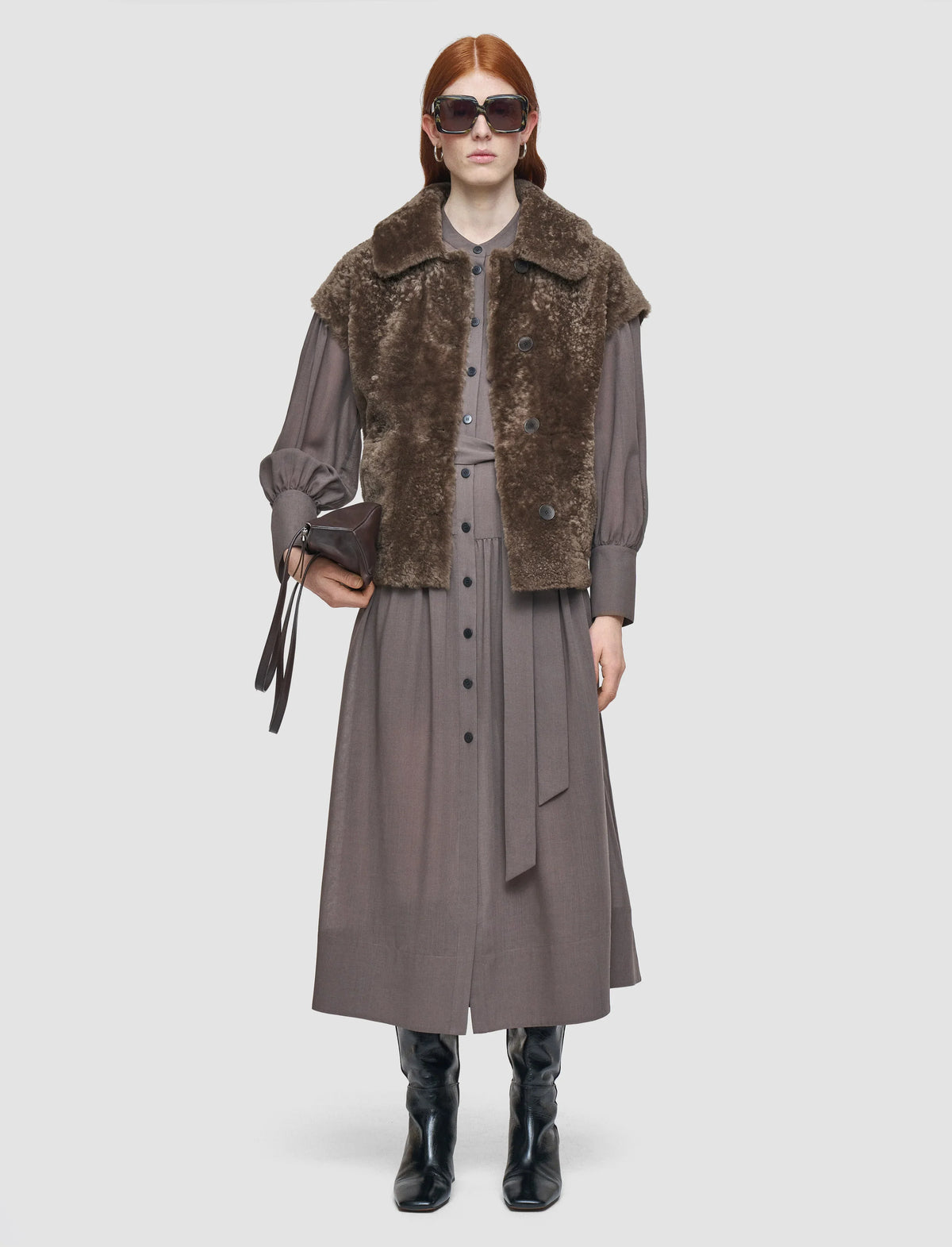 Joseph molin reversible shearling gilet mushroom Gilets