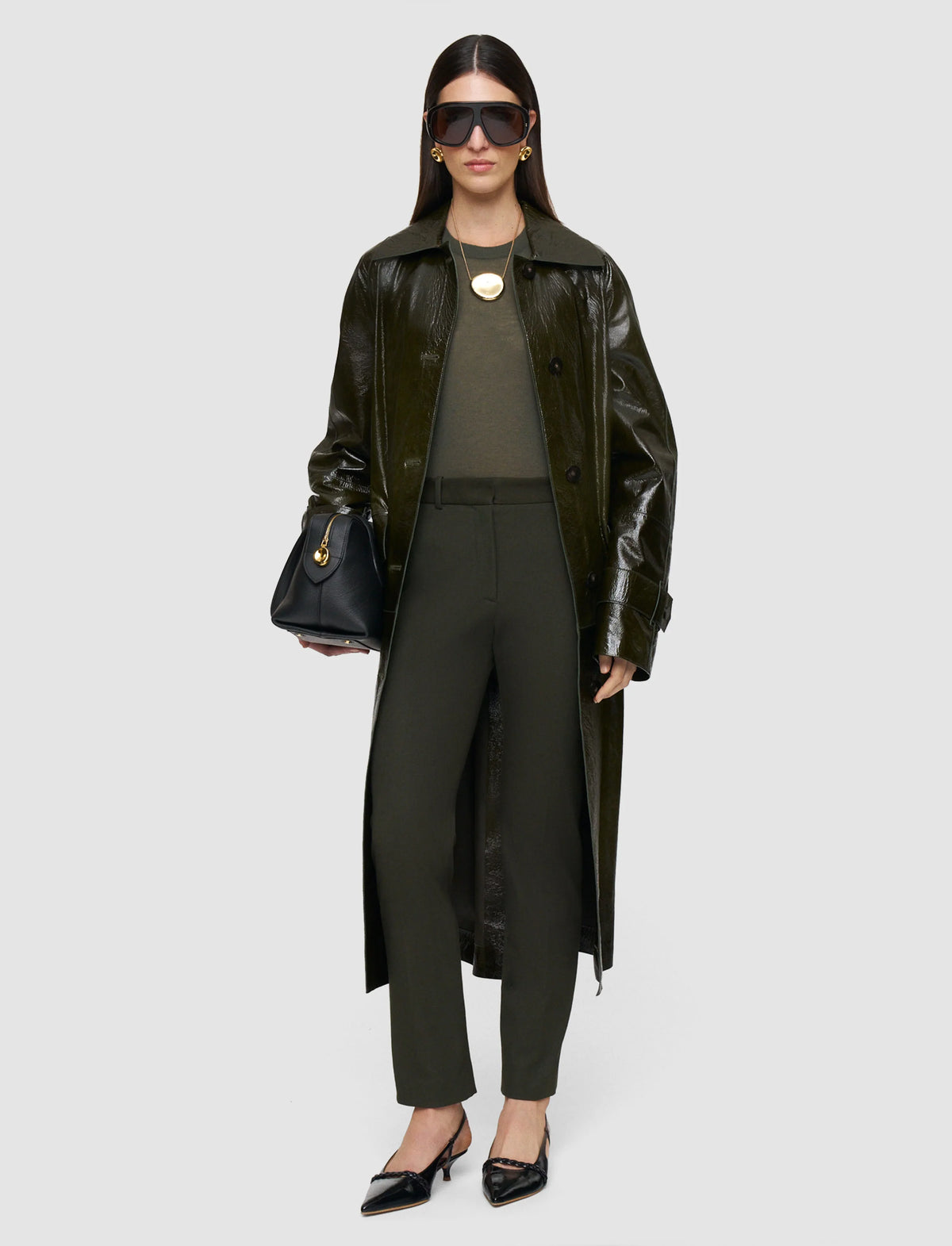 Joseph new coleman pant gabardine stretch -palm leaf