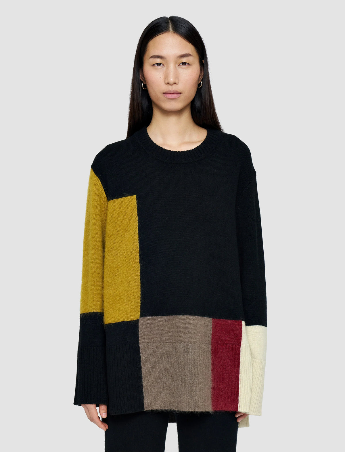 Joseph overlay wool jumper smoke combo Jumpers Joseph