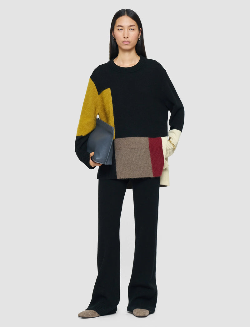 Joseph overlay wool jumper smoke combo Jumpers Joseph