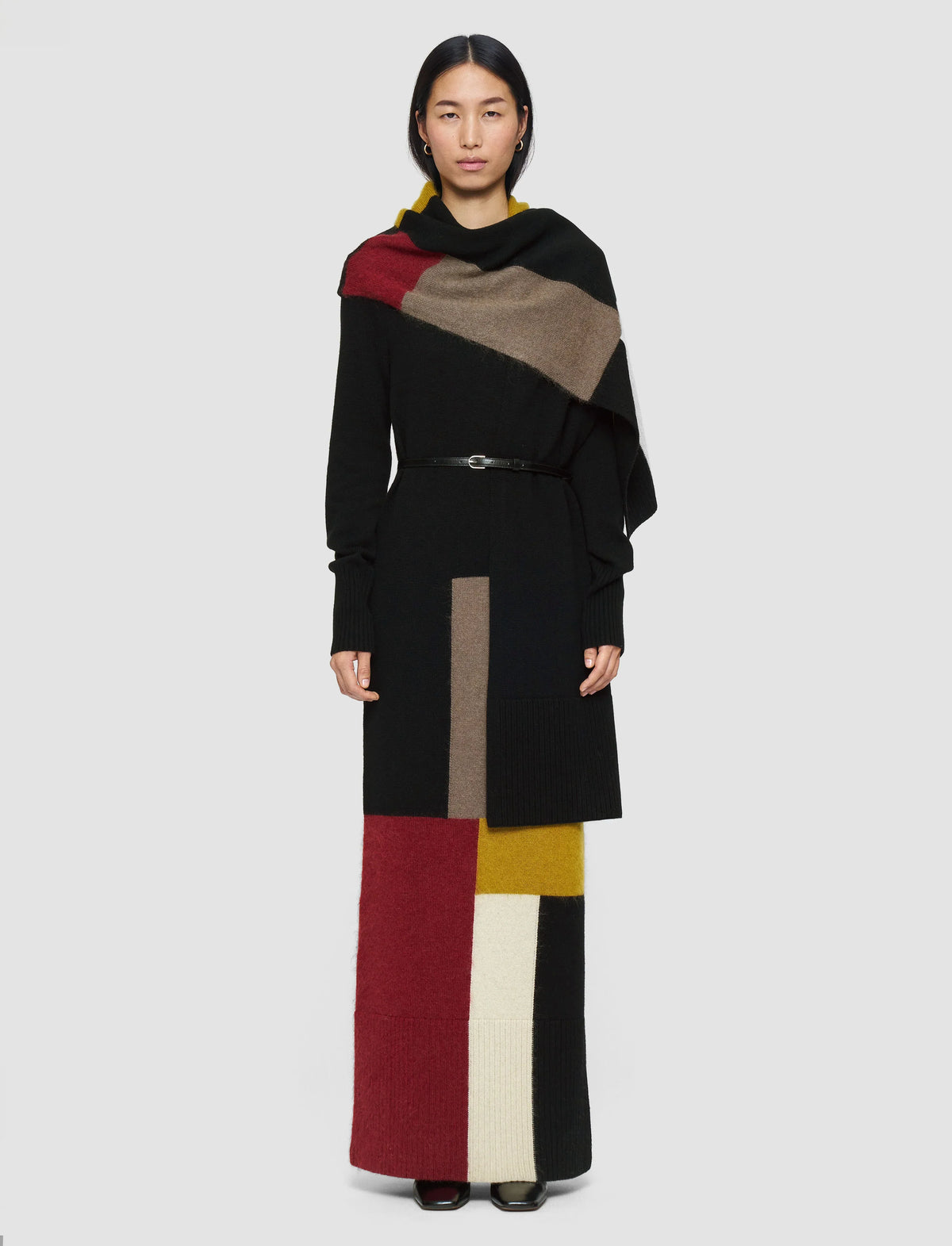 Joseph overlay wool scarf smoke combo Scarves Joseph