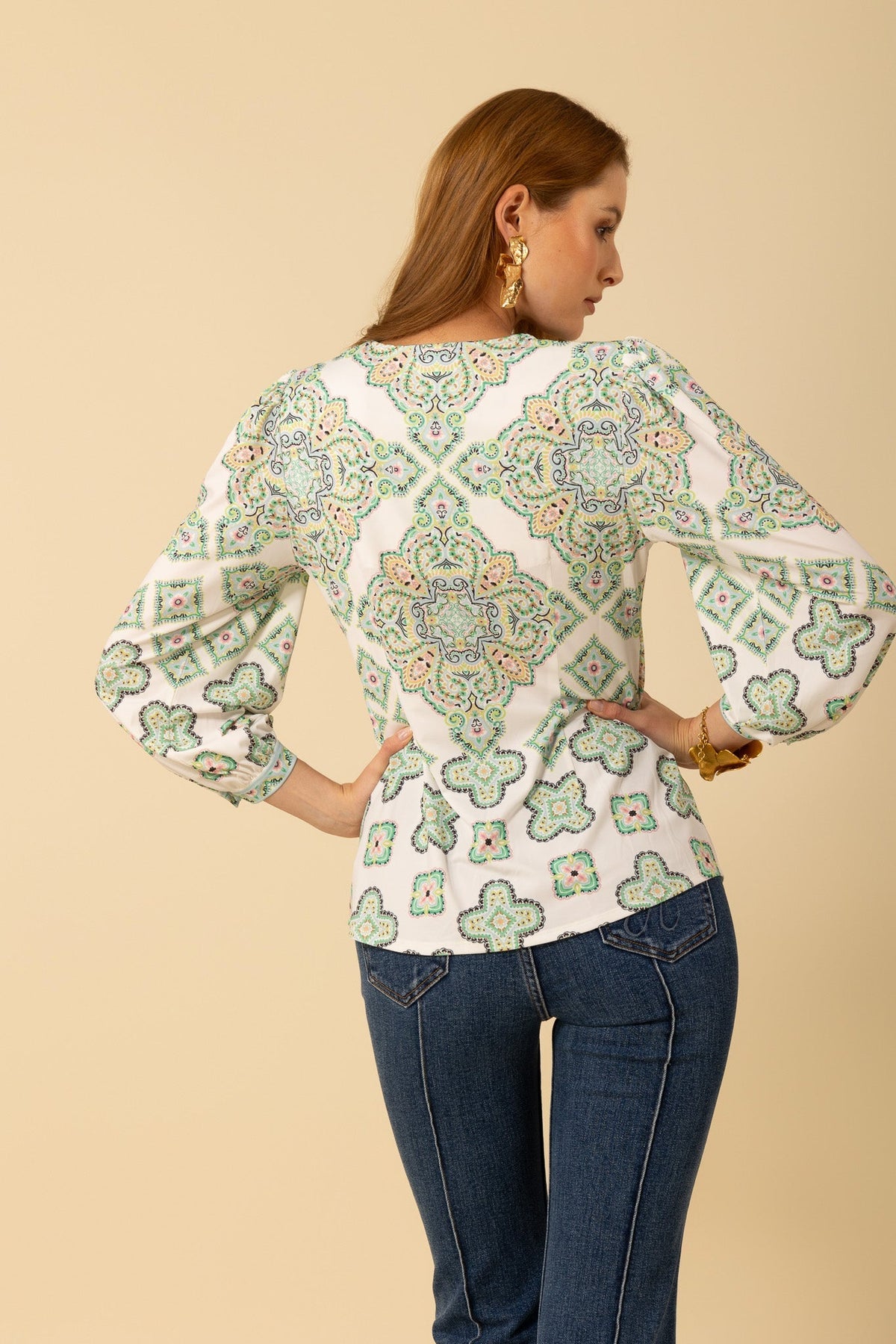 51ay212a top - lime green Tops Hale Bob