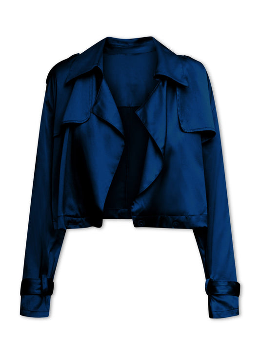 Kensington cropped trench - navy General silk95five